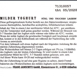 Joghurtkultur mild Fitness