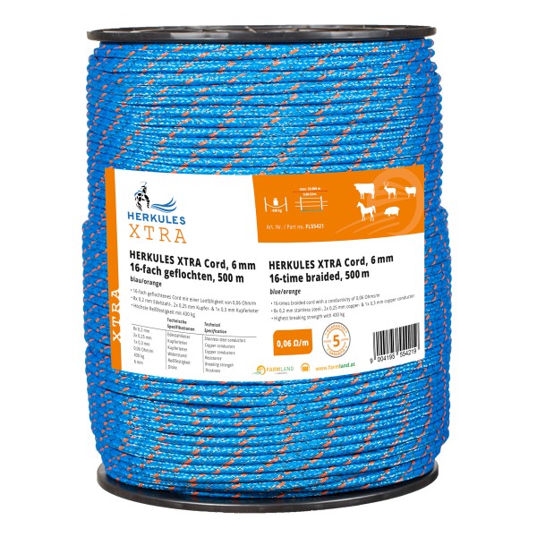 Herkules XTra Cord 6mm, 16-fach geflochten, 500m