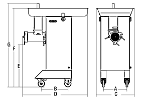 Fleischwolf elektrisch TC 32 Inox mit doppeltem Vorschneider – Bild 4